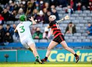 12 February 2022; Dessie Hutchinson of Ballygunner in action against Joey Holden of Shamrocks during the AIB GAA Hurling All-Ireland Senior Club Championship Final match between Ballygunner, Waterford, and Shamrocks, Kilkenny, at Croke Park in Dublin. Photo by Stephen McCarthy/Sportsfile