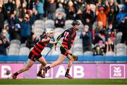12 February 2022; Harry Ruddle, right, celebrates with Ballygunner team-mate Dessie Hutchinson after scoring his side's second goal during the AIB GAA Hurling All-Ireland Senior Club Championship Final match between Ballygunner, Waterford, and Shamrocks, Kilkenny, at Croke Park in Dublin. Photo by Stephen McCarthy/Sportsfile