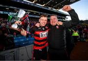 12 February 2022; Ballygunner manager Darragh O'Sullivan and Philip O'Mahony celebrate after the AIB GAA Hurling All-Ireland Senior Club Championship Final match between Ballygunner, Waterford, and Shamrocks, Kilkenny, at Croke Park in Dublin. Photo by Stephen McCarthy/Sportsfile
