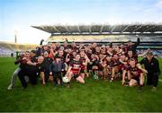 12 February 2022; Ballygunner celebrate with the Tommy Moore cup after the AIB GAA Hurling All-Ireland Senior Club Championship Final match between Ballygunner, Waterford, and Shamrocks, Kilkenny, at Croke Park in Dublin. Photo by Stephen McCarthy/Sportsfile