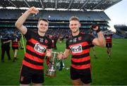 12 February 2022; Billy O'Keeffe, left, and Barry O'Sullivan of Ballygunner celebrate after the AIB GAA Hurling All-Ireland Senior Club Championship Final match between Ballygunner, Waterford, and Shamrocks, Kilkenny, at Croke Park in Dublin. Photo by Stephen McCarthy/Sportsfile