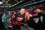 12 February 2022; Ballygunner's Philip and Emily O'Mahony celebrate after the AIB GAA Hurling All-Ireland Senior Club Championship Final match between Ballygunner, Waterford, and Shamrocks, Kilkenny, at Croke Park in Dublin. Photo by Stephen McCarthy/Sportsfile