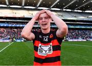 12 February 2022; Kevin Mahony of Ballygunner celebrates after his side's victory in the AIB GAA Hurling All-Ireland Senior Club Championship Final match between Ballygunner, Waterford, and Shamrocks, Kilkenny, at Croke Park in Dublin. Photo by Piaras Ó Mídheach/Sportsfile