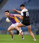 12 February 2022; Andrew McGowan of Kilmacud Crokes in action against Dylan Ward of Kilcoo during the AIB GAA Football All-Ireland Senior Club Championship Final match between Kilcoo, Down, and Kilmacud Crokes, Dublin, at Croke Park in Dublin. Photo by Stephen McCarthy/Sportsfile