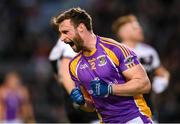 12 February 2022; Shane Horan of Kilmacud Crokes celebrates a score during the AIB GAA Football All-Ireland Senior Club Championship Final match between Kilcoo, Down, and Kilmacud Crokes, Dublin, at Croke Park in Dublin. Photo by Stephen McCarthy/Sportsfile