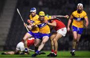 5 February 2022; Aaron Fitzgerald of Clare and Alan Cadogan of Cork during the Allianz Hurling League Division 1 Group A match between Cork and Clare at Páirc Ui Chaoimh in Cork. Photo by Ben McShane/Sportsfile