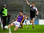 12 February 2022; Andrew McGowan of Kilmacud Crokes can't keep the ball from going over the sideline during the AIB GAA Football All-Ireland Senior Club Championship Final match between Kilcoo, Down, and Kilmacud Crokes, Dublin, at Croke Park in Dublin. Photo by Piaras Ó Mídheach/Sportsfile
