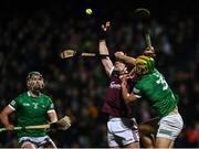12 February 2022; Conor Whelan of Galway in action against Dan Morrissey of Limerick during the Allianz Hurling League Division 1 Group A match between Limerick and Galway at TUS Gaelic Grounds in Limerick. Photo by Eóin Noonan/Sportsfile