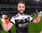 12 February 2022; Conor Laverty of Kilcoo celebrates after his side's victory in the AIB GAA Football All-Ireland Senior Club Championship Final match between Kilcoo, Down, and Kilmacud Crokes, Dublin, at Croke Park in Dublin. Photo by Piaras Ó Mídheach/Sportsfile