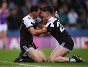 12 February 2022; Aidan Branagan, left, and Justin Clark of Kilcoo celebrate after the AIB GAA Football All-Ireland Senior Club Championship Final match between Kilcoo, Down, and Kilmacud Crokes, Dublin, at Croke Park in Dublin. Photo by Stephen McCarthy/Sportsfile