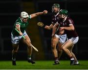 12 February 2022; Kyle Hayes of Limerick in action against Cathal Mannion of Galway during the Allianz Hurling League Division 1 Group A match between Limerick and Galway at TUS Gaelic Grounds in Limerick. Photo by Eóin Noonan/Sportsfile
