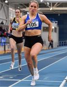 12 February 2022; Catherine Mcmanus of Dublin City Harriers AC, competing in the women's 400m during the AAI National Indoor Games & Indoor League Final at the National Indoor Arena, Sport Ireland Campus in Dublin. Photo by Sam Barnes/Sportsfile
