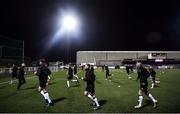 11 February 2022; Dundalk players warm-up before the Jim Malone Cup match between Dundalk and Drogheda United at Oriel Park in Dundalk, Louth. Photo by Ben McShane/Sportsfile