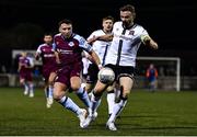 11 February 2022; Andy Boyle of Dundalk and Chris Lyons of Drogheda United during the Jim Malone Cup match between Dundalk and Drogheda United at Oriel Park in Dundalk, Louth. Photo by Ben McShane/Sportsfile