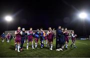 11 February 2022; Drogheda United players after their victory in the Jim Malone Cup match between Dundalk and Drogheda United at Oriel Park in Dundalk, Louth. Photo by Ben McShane/Sportsfile