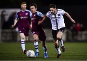11 February 2022; Joe Adams of Dundalk and Darragh Markey of Drogheda United during the Jim Malone Cup match between Dundalk and Drogheda United at Oriel Park in Dundalk, Louth. Photo by Ben McShane/Sportsfile