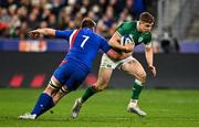 12 February 2022; Garry Ringrose of Ireland in action against Anthony Jelonch of France during the Guinness Six Nations Rugby Championship match between France and Ireland at Stade de France in Paris, France. Photo by Seb Daly/Sportsfile