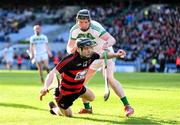12 February 2022; Kevin Mahony of Ballygunner in action against Patrick Mullen of Shamrocks during the AIB GAA Hurling All-Ireland Senior Club Championship Final match between Ballygunner, Waterford, and Shamrocks, Kilkenny, at Croke Park in Dublin. Photo by Stephen McCarthy/Sportsfile
