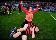 12 February 2022; Ballygunner team doctor Sinead Fitzpatrick celebrates with Conor Sheahan and Peter Hogan, right, after the AIB GAA Hurling All-Ireland Senior Club Championship Final match between Ballygunner, Waterford, and Shamrocks, Kilkenny, at Croke Park in Dublin. Photo by Stephen McCarthy/Sportsfile