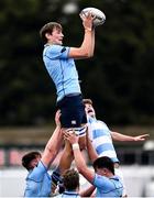 13 February 2022; Dave Woods of St Michael's College wins possession in the lineout against Michael Colreavy of Blackrock College during the Bank of Ireland Leinster Rugby Schools Senior Cup 1st Round match between Blackrock College, Dublin, and St Michael’s College, Dublin, at Energia Park in Dublin. Photo by Ben McShane/Sportsfile
