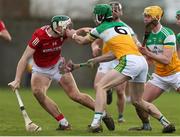 13 February 2022; Mark Keane of Cork in action against Ben Conneely of Offaly during the Allianz Hurling League Division 1 Group A match between Offaly and Cork at St. Brendan's Park in Birr, Offaly. Photo by Michael P Ryan/Sportsfile