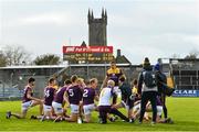 13 February 2022; Wexford players stretch after the Allianz Hurling League Division 1 Group A match between Clare and Wexford at Cusack Park in Ennis, Clare. Photo by Diarmuid Greene/Sportsfile
