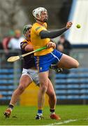 13 February 2022; Conor Cleary of Clare in action against Conor McDonald of Wexford during the Allianz Hurling League Division 1 Group A match between Clare and Wexford at Cusack Park in Ennis, Clare. Photo by Diarmuid Greene/Sportsfile