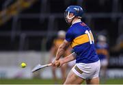 13 February 2022; Jason Forde of Tipperary hits a free to score what proved to be his side's winning point during the Allianz Hurling League Division 1 Group B match between Tipperary and Kilkenny at FBD Semple Stadium in Thurles, Tipperary. Photo by Brendan Moran/Sportsfile
