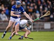 13 February 2022; Conor Gleeson of Waterford in action against Stephen Maher of Laois during the Allianz Hurling League Division 1 Group B match between Waterford and Laois at Walsh Park in Waterford. Photo by Piaras Ó Mídheach/Sportsfile