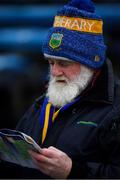 13 February 2022; A Tipperary supporter studies the match programme before the Allianz Hurling League Division 1 Group B match between Tipperary and Kilkenny at FBD Semple Stadium in Thurles, Tipperary. Photo by Brendan Moran/Sportsfile