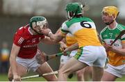 13 February 2022; Mark Keane of Cork in action against Ben Conneely of Offaly during the Allianz Hurling League Division 1 Group A match between Offaly and Cork at St. Brendan's Park in Birr, Offaly. Photo by Michael P Ryan/Sportsfile