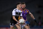 12 February 2022; Shealin Johnston of Kilcoo in action against Shane Horan of Kilmacud Crokes during the AIB GAA Football All-Ireland Senior Club Championship Final match between Kilcoo, Down, and Kilmacud Crokes, Dublin, at Croke Park in Dublin. Photo by Stephen McCarthy/Sportsfile