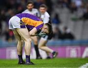 12 February 2022; Dara Mullen of Kilmacud Crokes reacts after a missed goal chance for his side during the AIB GAA Football All-Ireland Senior Club Championship Final match between Kilcoo, Down, and Kilmacud Crokes, Dublin, at Croke Park in Dublin. Photo by Piaras Ó Mídheach/Sportsfile