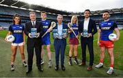 14 February 2022; An exciting new Irish protein cookies brand will hit shelves this month, endorsed by the GAA and GPA. East Coast Bakehouse have announced the launch of a new Irish Protein brand called In the Zone, created in partnership with the GAA and GPA as The Official Players Choice. The new range comprises of 4 tasty variants, two high protein low sugar cookies – Soft Bake Double Chocolate flavour and Soft Bake Cookies & Cream flavour, both with 20g of protein, as well as two high protein biscuits with 10g of protein – Crunchy Double Chocolate flavour and Crunchy Salted Caramel flavour. In attendance at the In the Zone – The Official Protein Cookies & Biscuits of the GAA & GPA Launch event at Croke Park in Dublin are, from left, Erika O'Shea of Cork, GAA Commercial Director & Croke Park Stadium Director Peter McKenna, Tony Kelly of Clare, East Coast Bakehouse managing director Sean Murphy, Sarah Dervan of Galway, Gaelic Players Association chief executive Tom Parsons and Padraig Hampsey of Tyrone. Photo by Brendan Moran/Sportsfile