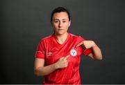 10 February 2022; Megan Smith-Lynch during a Shelbourne squad portrait session at Tolka Park in Dublin. Photo by Stephen McCarthy/Sportsfile
