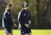 14 February 2022; Harry Byrne, right, and Ross Byrne during a Leinster Rugby squad training session at UCD in Dublin. Photo by Harry Murphy/Sportsfile