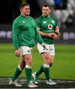 12 February 2022; Tadhg Furlong, left, and Cian Healy of Ireland after the Guinness Six Nations Rugby Championship match between France and Ireland at Stade de France in Paris, France. Photo by Brendan Moran/Sportsfile