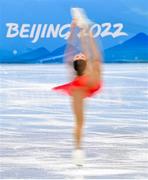 15 February 2022; Alysa Liu of USA during the Women Single Skating Short Program event on day 11 of the Beijing 2022 Winter Olympic Games at Capital Indoor Stadium in Beijing, China. Photo by Ramsey Cardy/Sportsfile