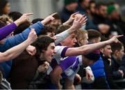 15 February 2022; Supporters during the Bank of Ireland Leinster Rugby Schools Senior Cup 1st Round match between Clongowes Wood College, Kildare and Gonzaga College, Dublin at Energia Park in Dublin. Photo by David Fitzgerald/Sportsfile