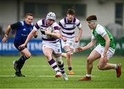 15 February 2022; Liam Burke of Clongowes Wood in action against Gavin O'Donnell of Gonzaga during the Bank of Ireland Leinster Rugby Schools Senior Cup 1st Round match between Clongowes Wood College, Kildare and Gonzaga College, Dublin at Energia Park in Dublin. Photo by David Fitzgerald/Sportsfile