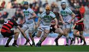 12 February 2022; Colin Fennelly of Shamrocks gets away from Shane O'Sullivan, left, and Philip O'Mahony of Ballygunner during the AIB GAA Hurling All-Ireland Senior Club Championship Final match between Ballygunner, Waterford, and Shamrocks, Kilkenny, at Croke Park in Dublin. Photo by Piaras Ó Mídheach/Sportsfile