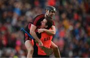 12 February 2022; Ballygunner's Cormac Power and Patrick O'Sullivan celebrate after winning the AIB GAA Hurling All-Ireland Senior Club Championship Final match between Ballygunner, Waterford, and Shamrocks, Kilkenny, at Croke Park in Dublin. Photo by Stephen McCarthy/Sportsfile