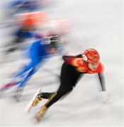 16 February 2022: Chutong Zhang of China during the Women's 1500m quarter-final on day 12 of the Beijing 2022 Winter Olympic Games at Capital Indoor Stadium in Beijing, China. Photo by Ramsey Cardy/Sportsfile
