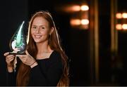 16 February 2022; Kilkerrin-Clonberne’s Olivia Divilly is pictured with The Croke Park/LGFA Player of the Month award for January, at The Croke Park in Jones Road, Dublin. Galway county star Olivia scored 0-5 as Kilkerrin-Clonberne defeated Mourneabbey from Cork on January 29 to claim a very first currentaccount.ie All-Ireland Ladies Senior Club Football Championship title. Photo by Piaras Ó Mídheach/Sportsfile