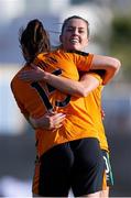 16 February 2022; Lucy Quinn of Republic of Ireland celebrates with teammate Denise O'Sullivan, right, after scoring her side's first goal during the Pinatar Cup match between Republic of Ireland and Poland at La Manga in Murcia, Spain. Photo by Silvestre Szpylma/Sportsfile