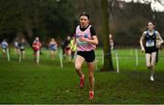 16 February 2022; Emily Botton of Mt Sackville on her way to winning the junior girls' 2000m during the Irish Life Health Leinster Schools Cross Country Championships at Santry Demesne in Dublin. Photo by Sam Barnes/Sportsfile