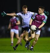 16 February 2022; Seán Kelly of NUI Galway in action against Daniel Walsh of UL during the Electric Ireland HE GAA Sigerson Cup Final match between NUI Galway and University of Limerick at IT Carlow in Carlow. Photo by Piaras Ó Mídheach/Sportsfile