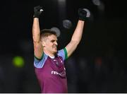 16 February 2022; Paul Kelly of NUI Galway celebrates after his side's victory in the Electric Ireland HE GAA Sigerson Cup Final match between NUI Galway and University of Limerick at IT Carlow in Carlow. Photo by Piaras Ó Mídheach/Sportsfile