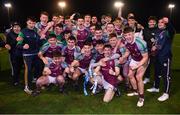 16 February 2022; NUI Galway players celebrate after their victory in the Electric Ireland HE GAA Sigerson Cup Final match between NUI Galway and University of Limerick at IT Carlow in Carlow. Photo by Piaras Ó Mídheach/Sportsfile