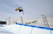 17 February 2022; Jon Sallinen of Finland during the Mens Freeski Halfpipe Qualification event on day 13 of the Beijing 2022 Winter Olympic Games at Genting Snow Park in Zhangjiakou, China. Photo by Ramsey Cardy/Sportsfile